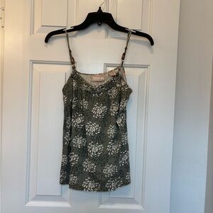Torrid Fitted Green Camisole with White Floral Design